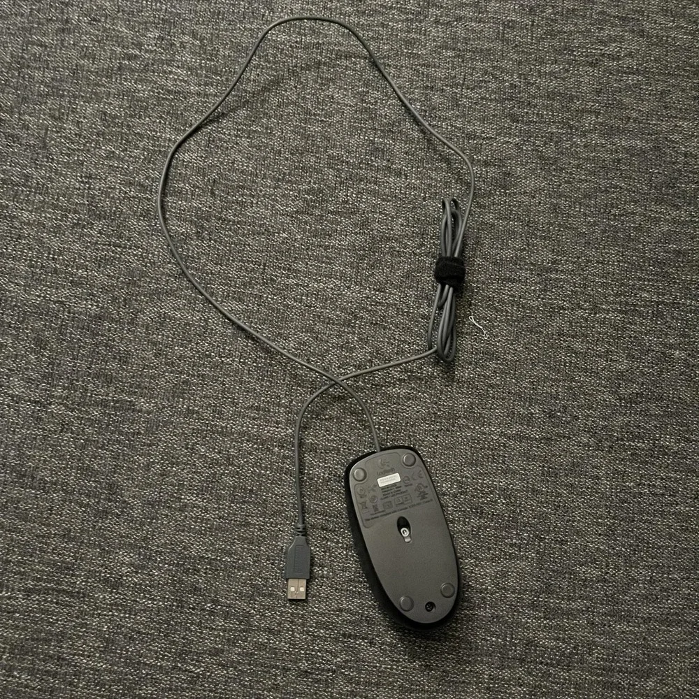 Logitech M-U0026 Wired Optical USB Mouse Black 3-Button Scroll Wheel PC Laptop